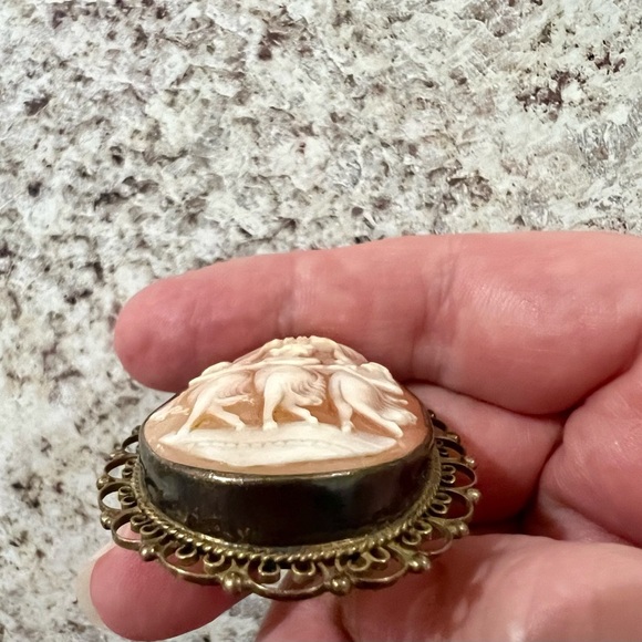 Antique Sterling shell cameo/pendant - Picture 7 of 11